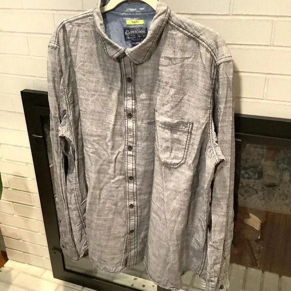 #201 Awesome American Rag Charcoal Long Sleeve Shirt Size XXL - Picture 5 of 6